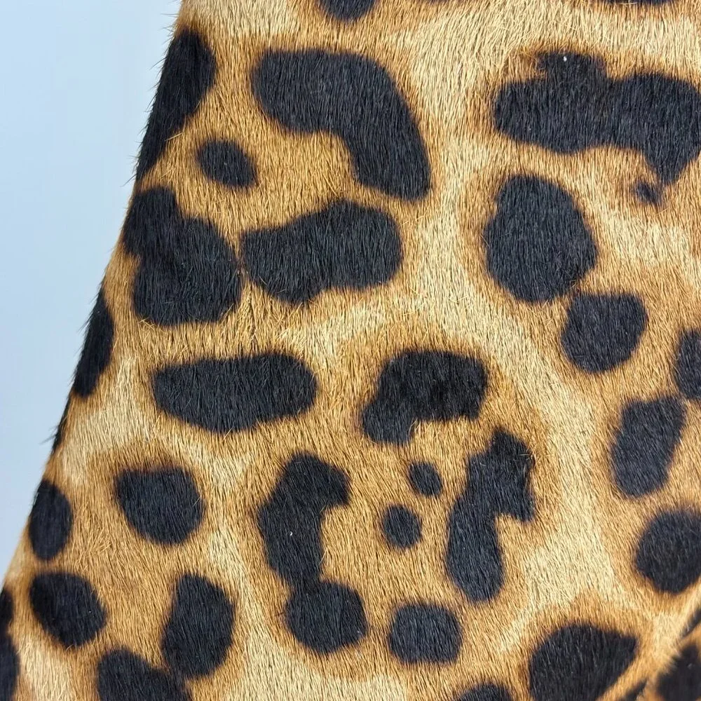 Sole Society Leopard Print Haircalf Bootie – Chic Pointed Toe, Size 8M